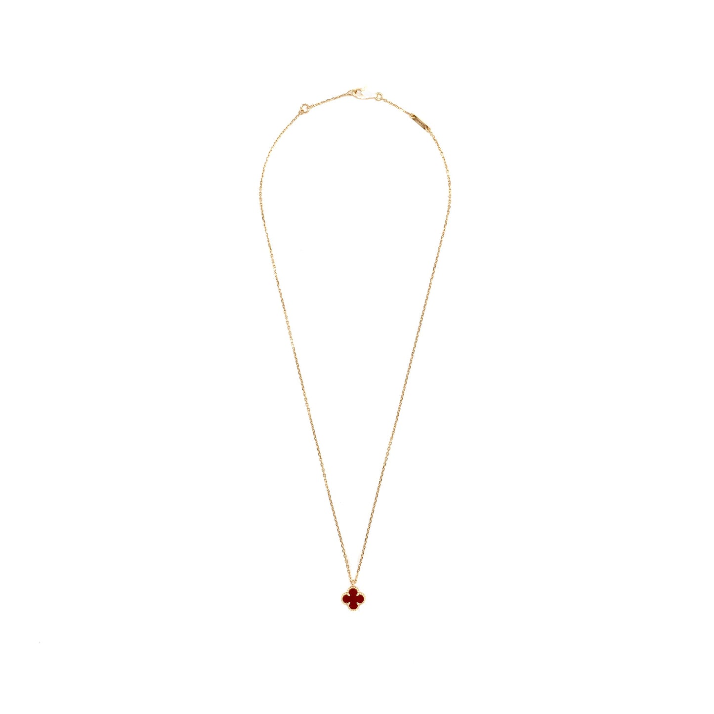 Van Cleef & Arpels Sweet Alhambra Pendant, Carnelian Rose Gold