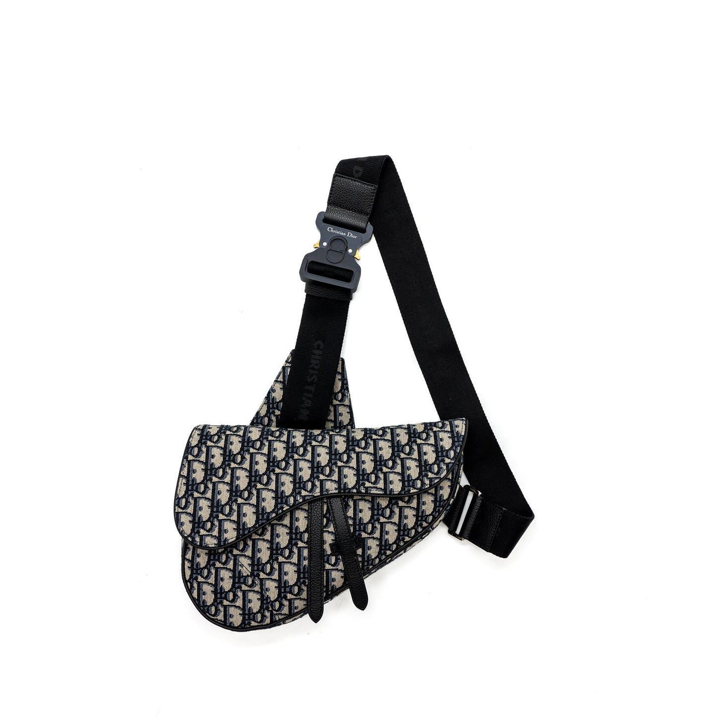 Dior Homme Saddle Bag Dior Oblique Jacquard Beige/Black GHW