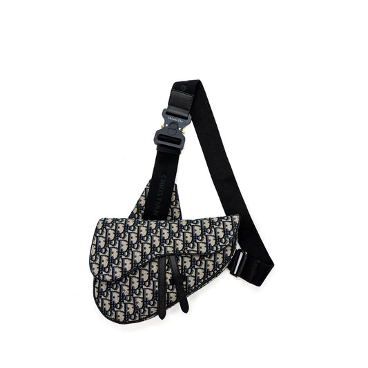 Dior Homme Saddle Bag Dior Oblique Jacquard Beige/Black GHW