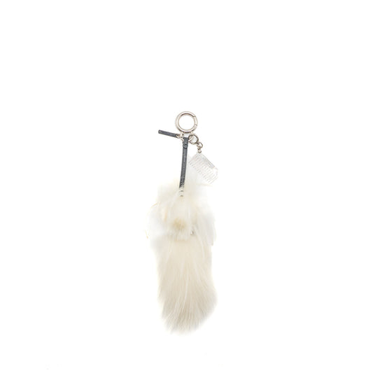 Fendi Karl Lagerfeld Keyring Charm Black/ White Fur SHW