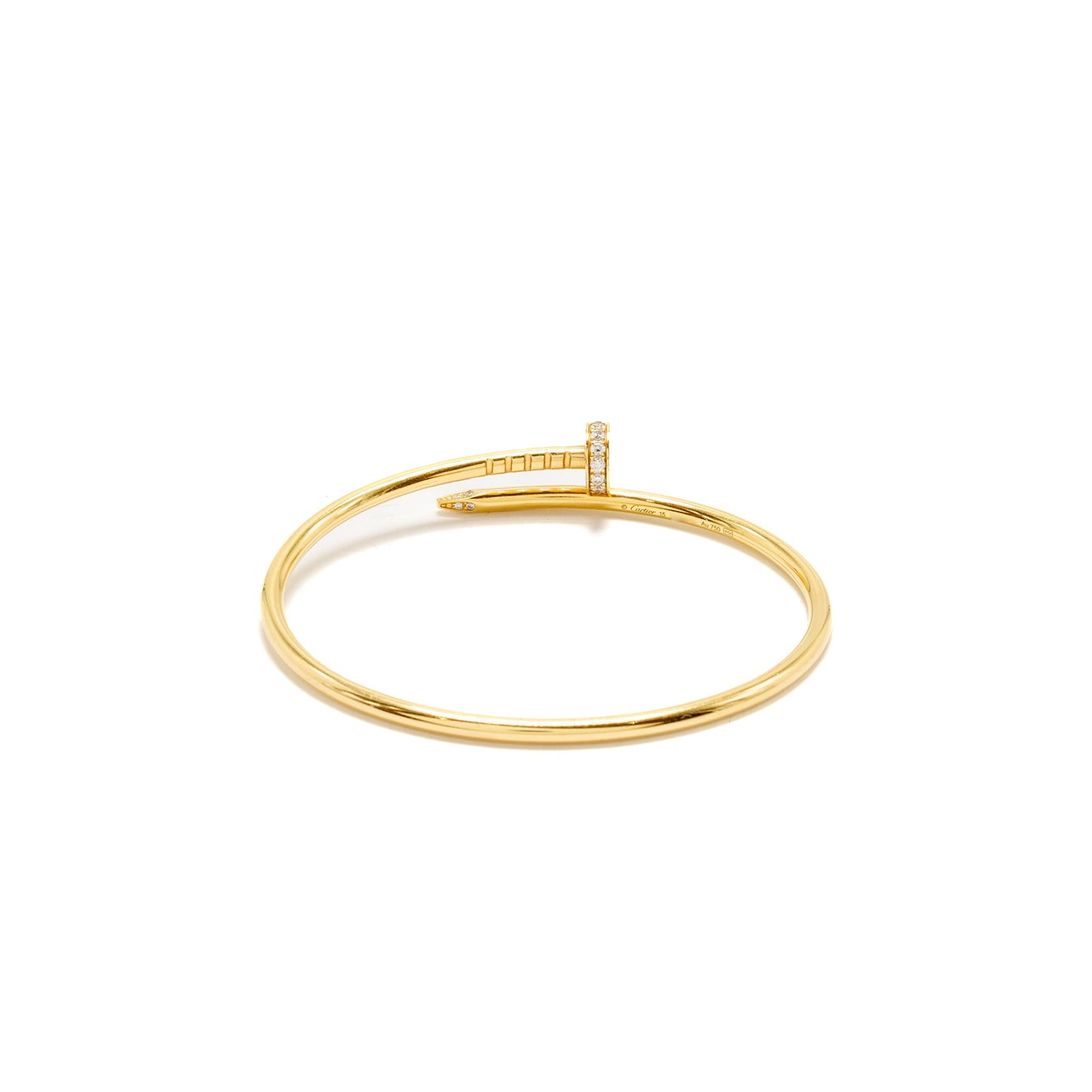 Cartier Size 15 Juste un Clou Bracelet, Small Model, Yellow Gold/Diamonds