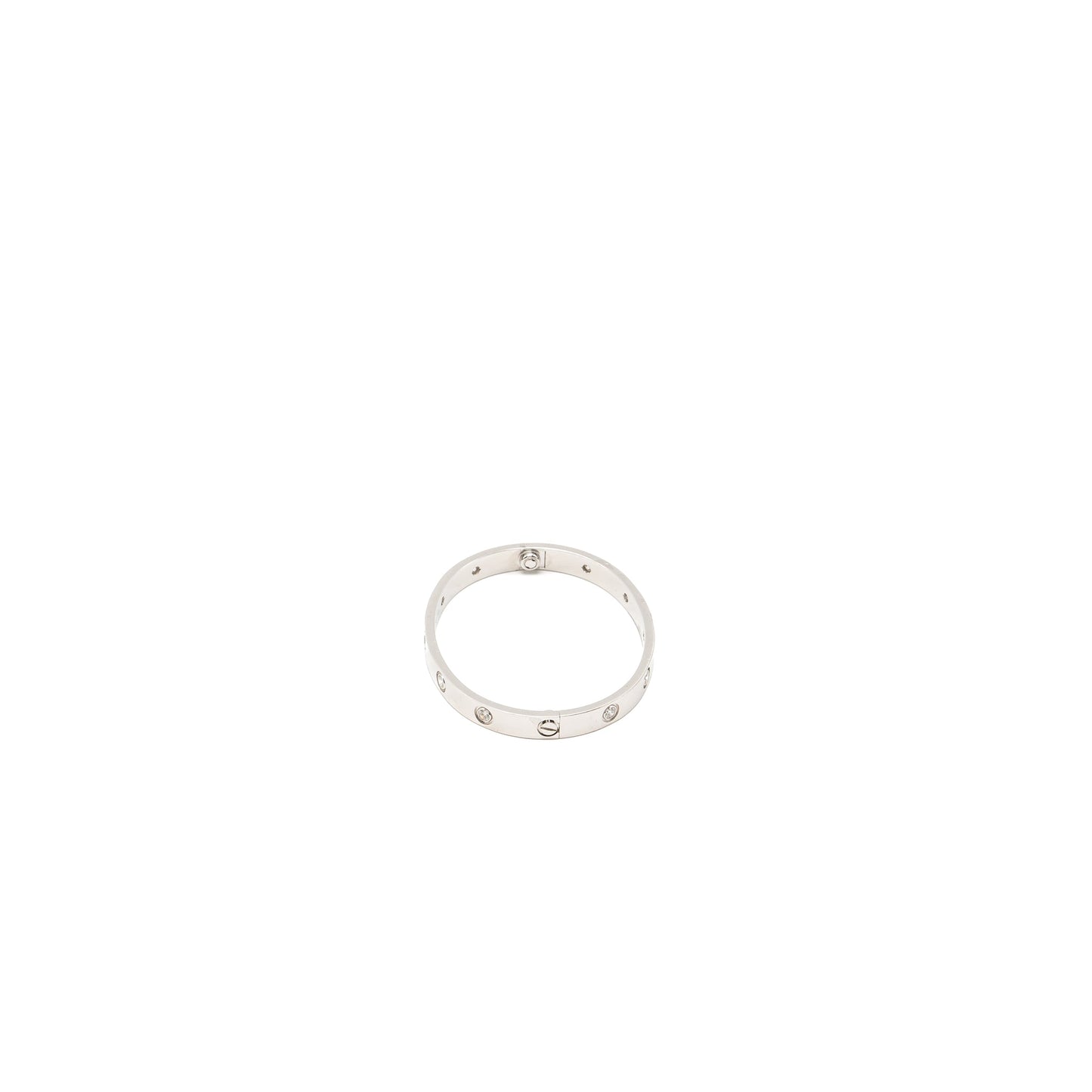 Cartier size 16 love bracelet white gold, 10 diamonds