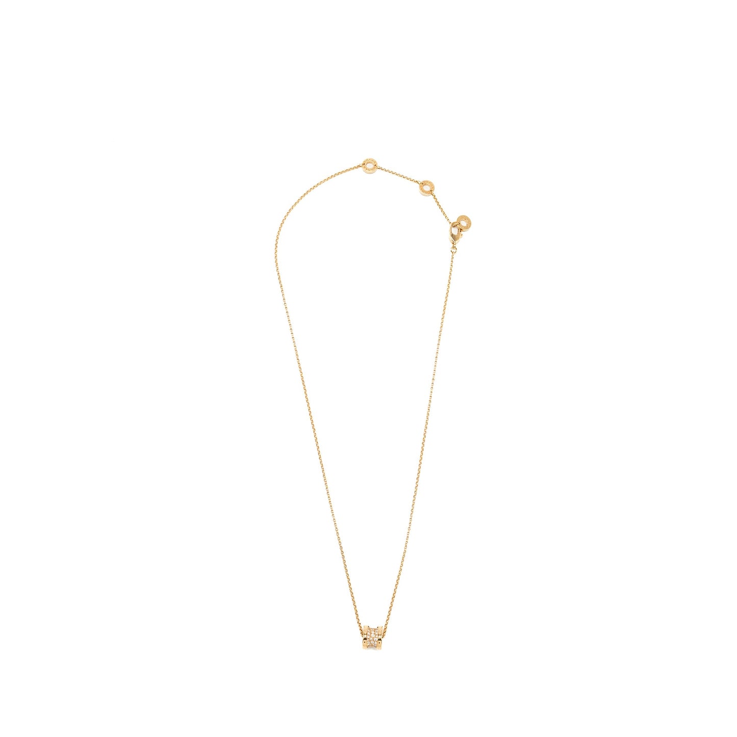 Bvlgari B.zero1 necklace rose gold, pave diamonds