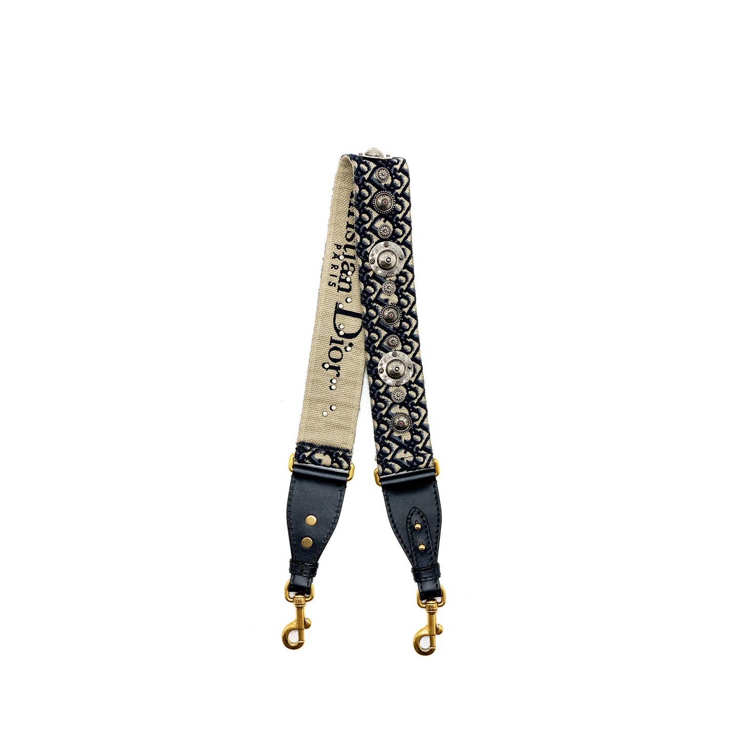 Dior Wide Shoulder Strap Blue Dior Oblique Jacquard GHW