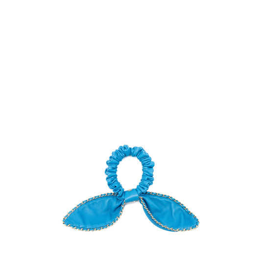 Chanel Hair Ring leather blue GHW