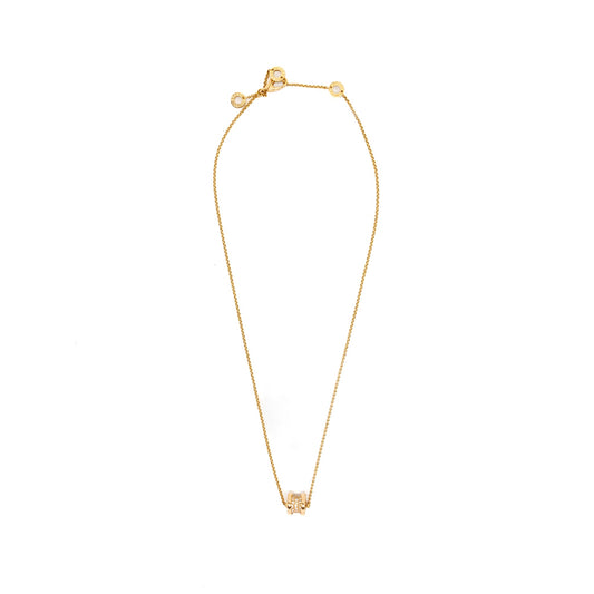 Bvlgari Mini B Zero Necklace Rose Gold Paved Diamonds