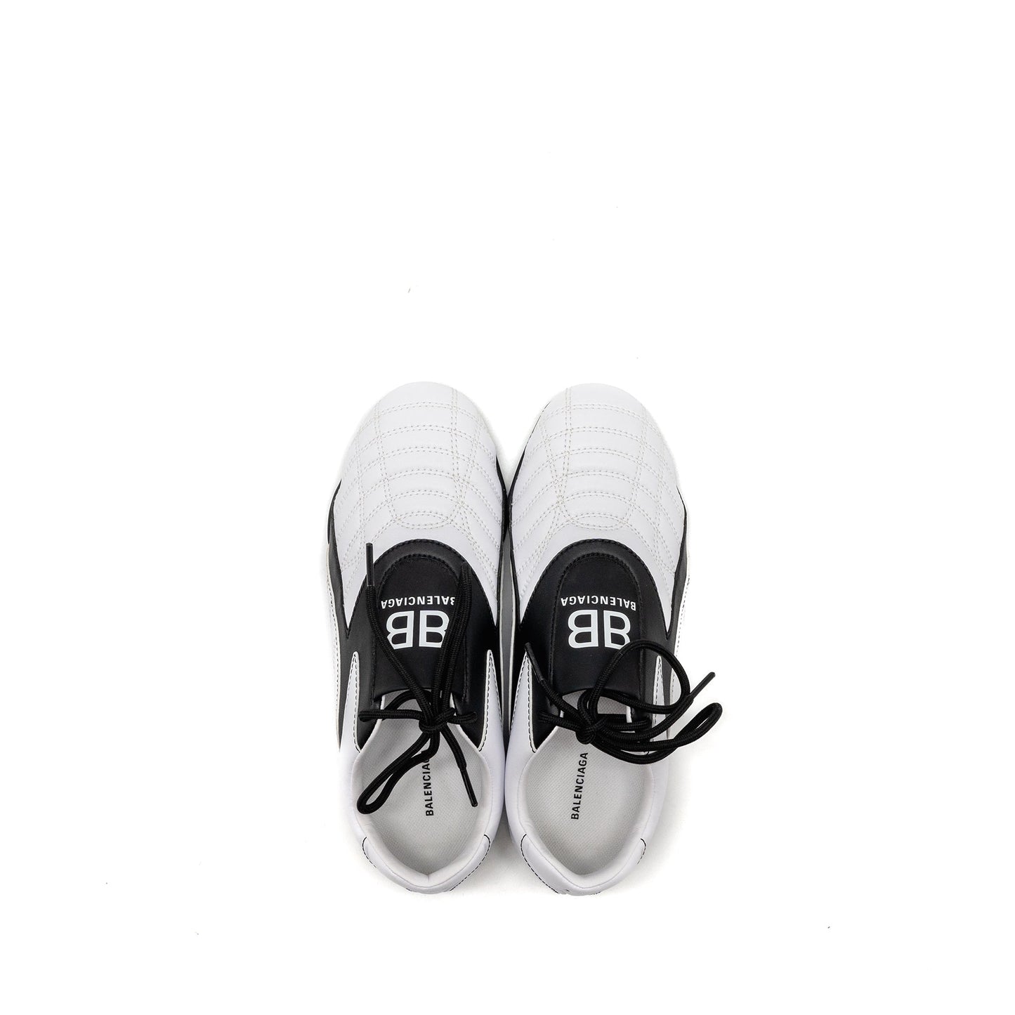 Balenciaga Size 36 Zen Logo-Print Low-top Sneakers Faux Leather White/Black