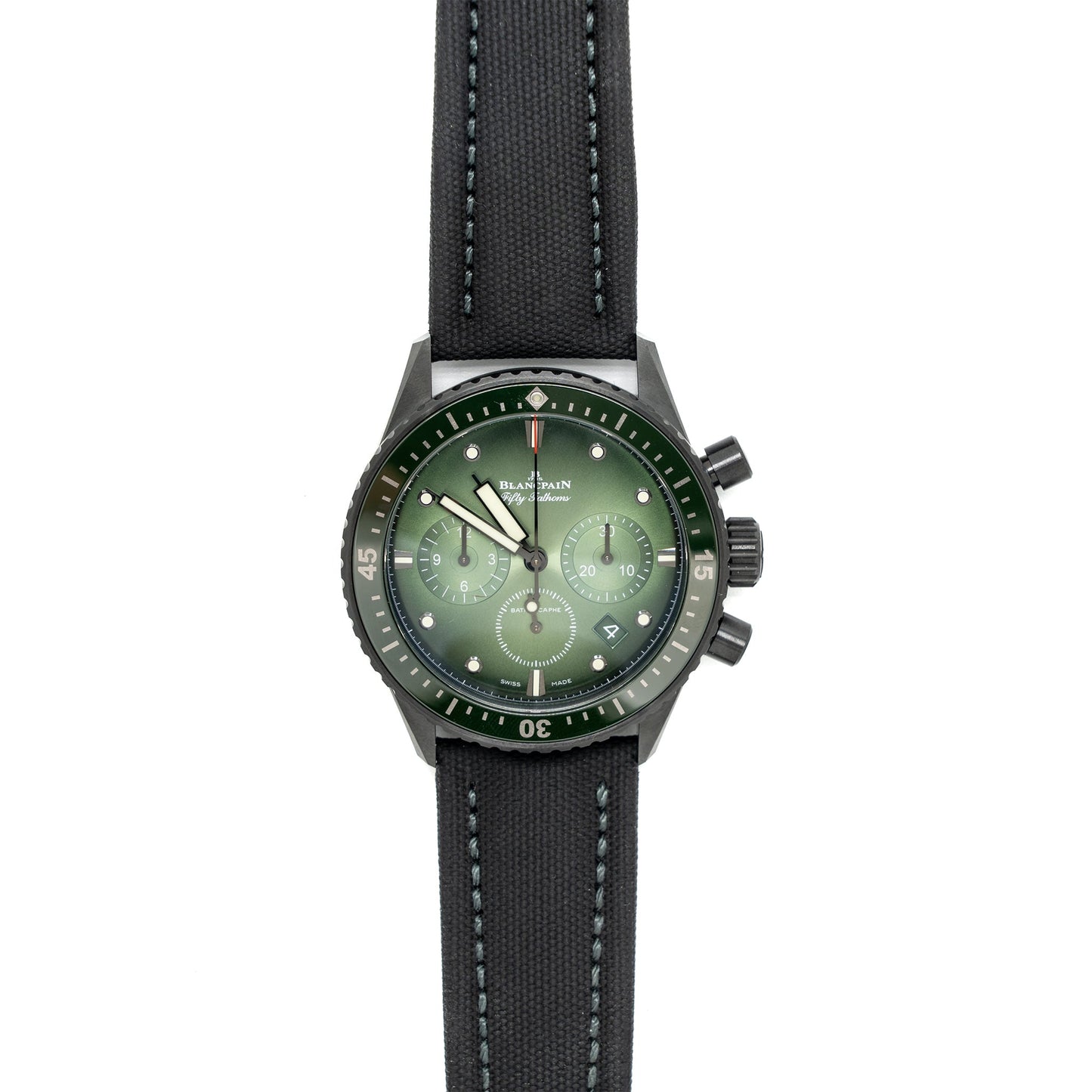 Blancpain Fifty Fathoms Bathyscaphe Chronograph Flyback Green Dial Model: 5200-0153-B52A