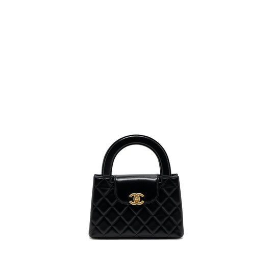 Chanel 23k Mini Shopping Tote Calfskin Black Brushed GHW(Microchip)