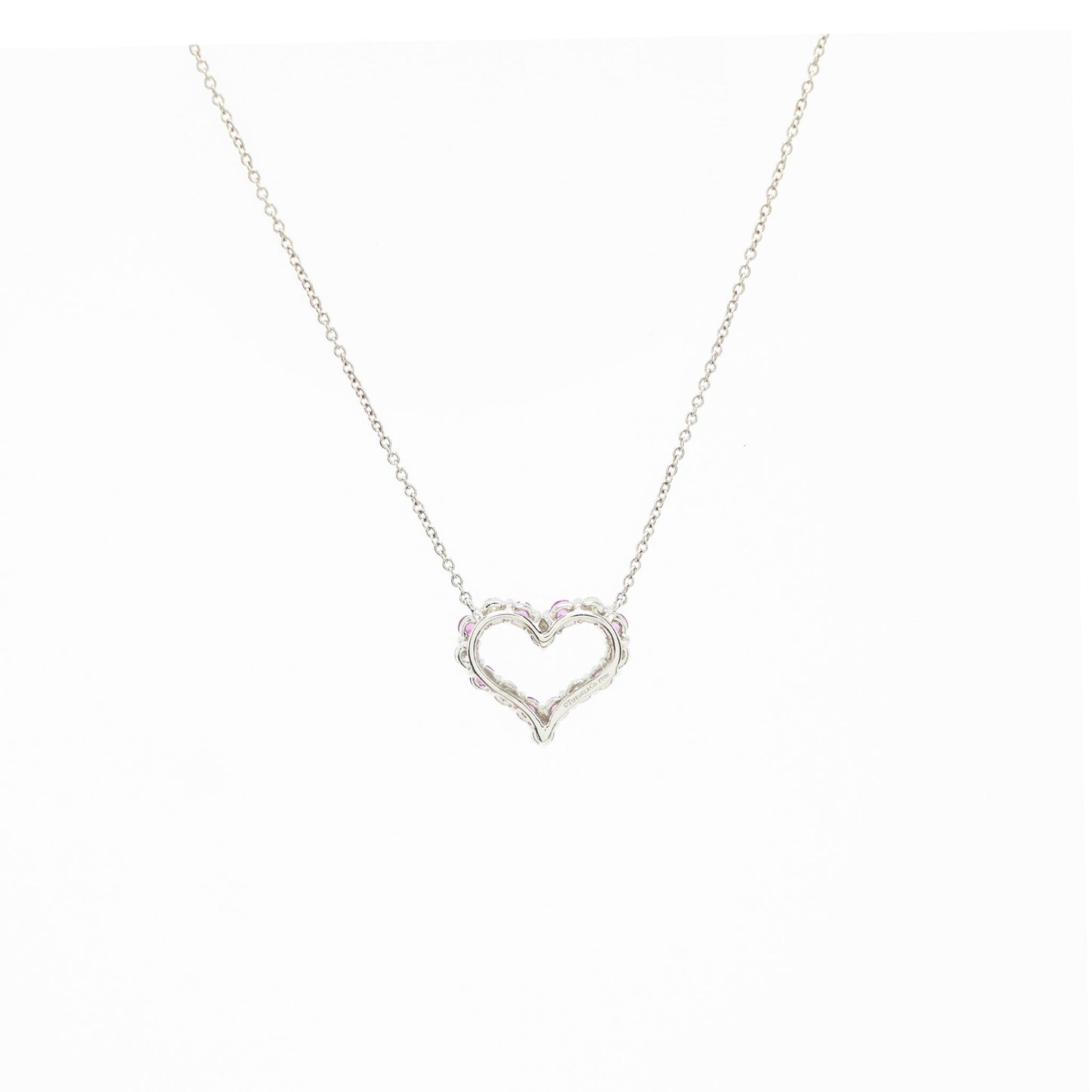 Tiffany Heart Pendant Platinum Pink/ White Diamonds