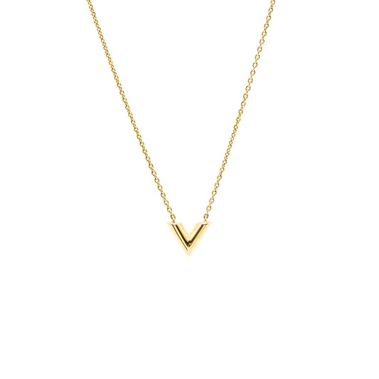 Louis Vuitton Essential V Necklace Gold Tone