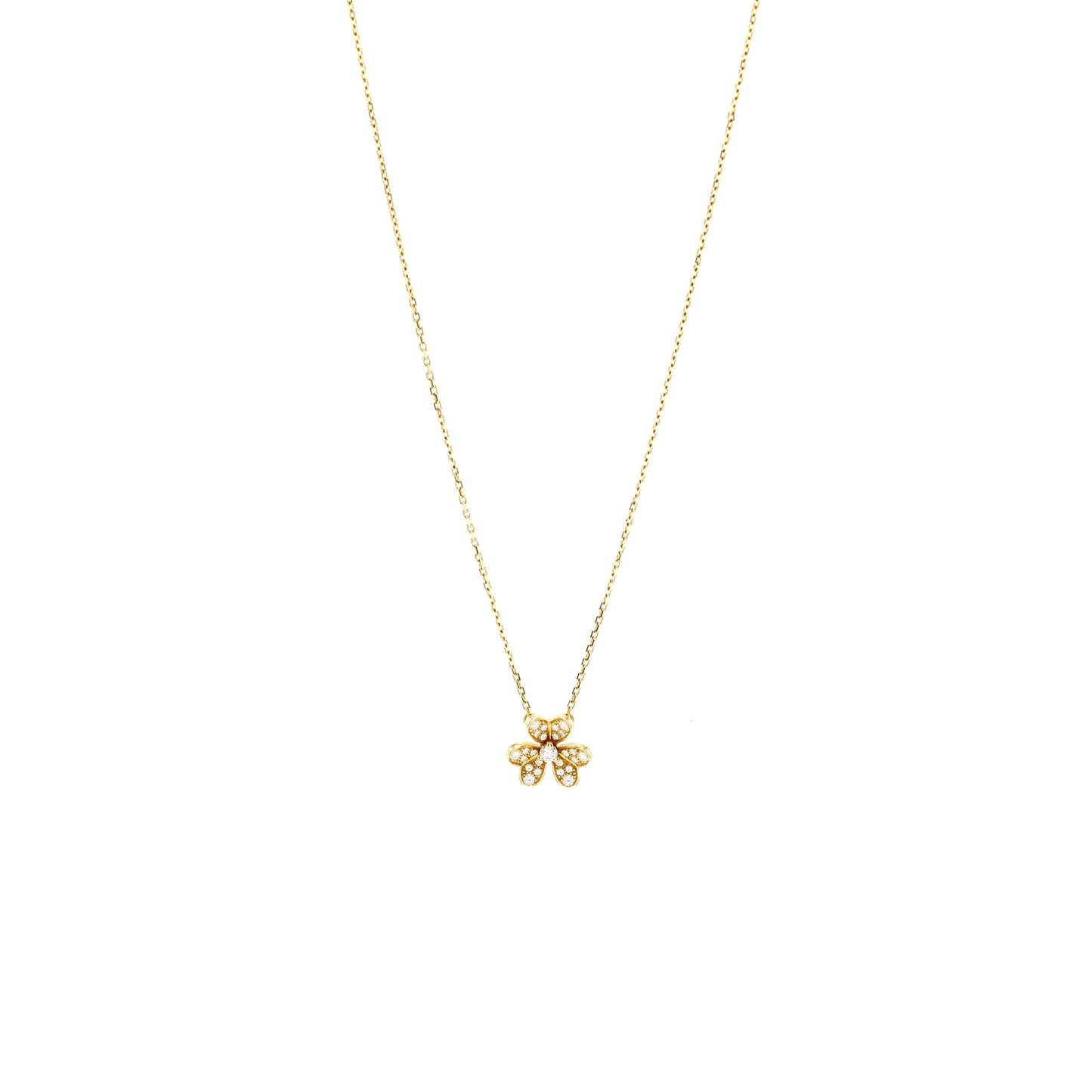 Van Cleef&Arpels Frivole Pendant, Mini Model Yellow Gold, Diamonds