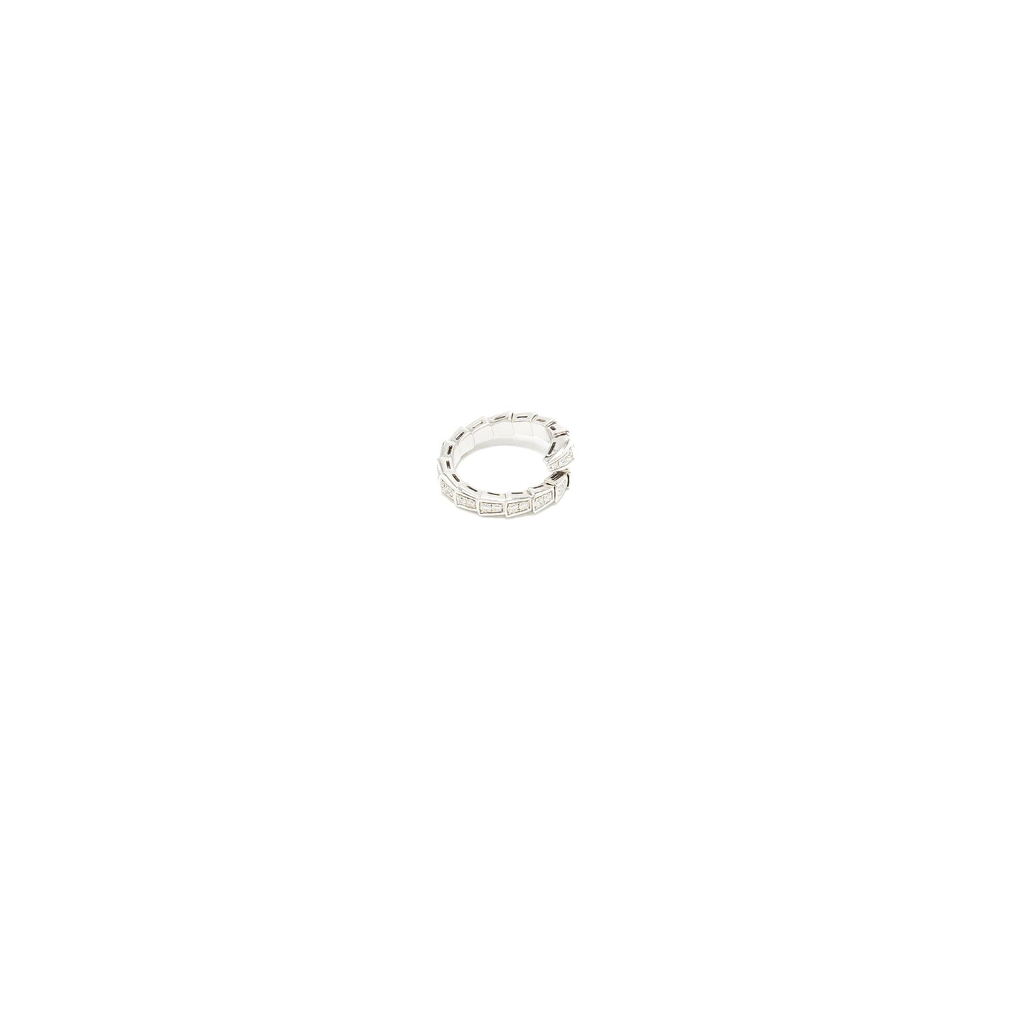 Bvlgari size S Serpenti Viper Ring 18kt white gold, diamonds