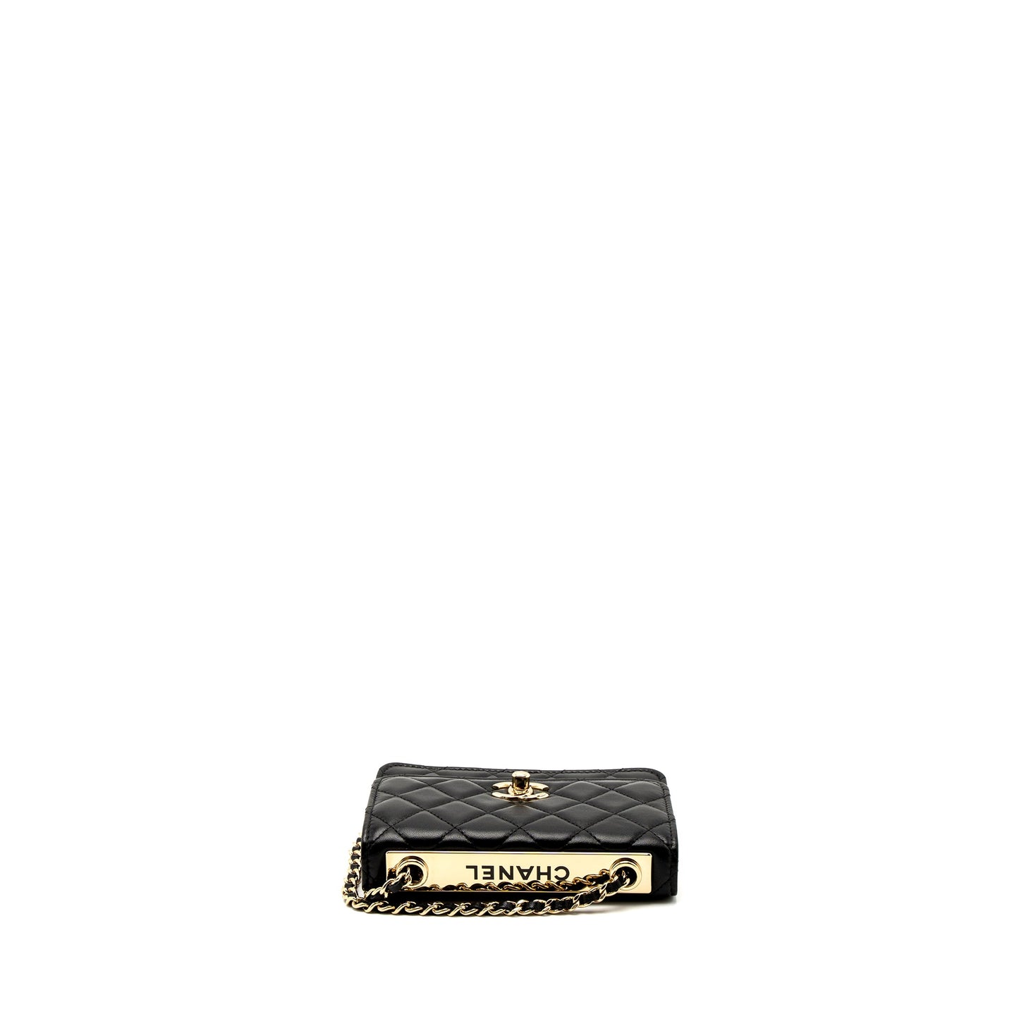 Chanel Mini Trendy CC Wallet on Chain Lambskin Black LGHW (Microchip)