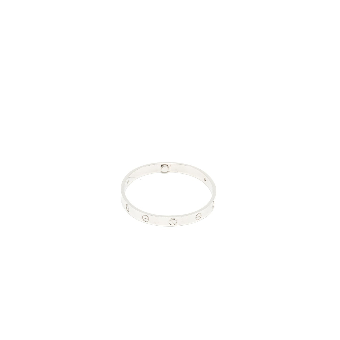 Cartier Size 18 Love Bracelet White Gold, 4 Diamonds