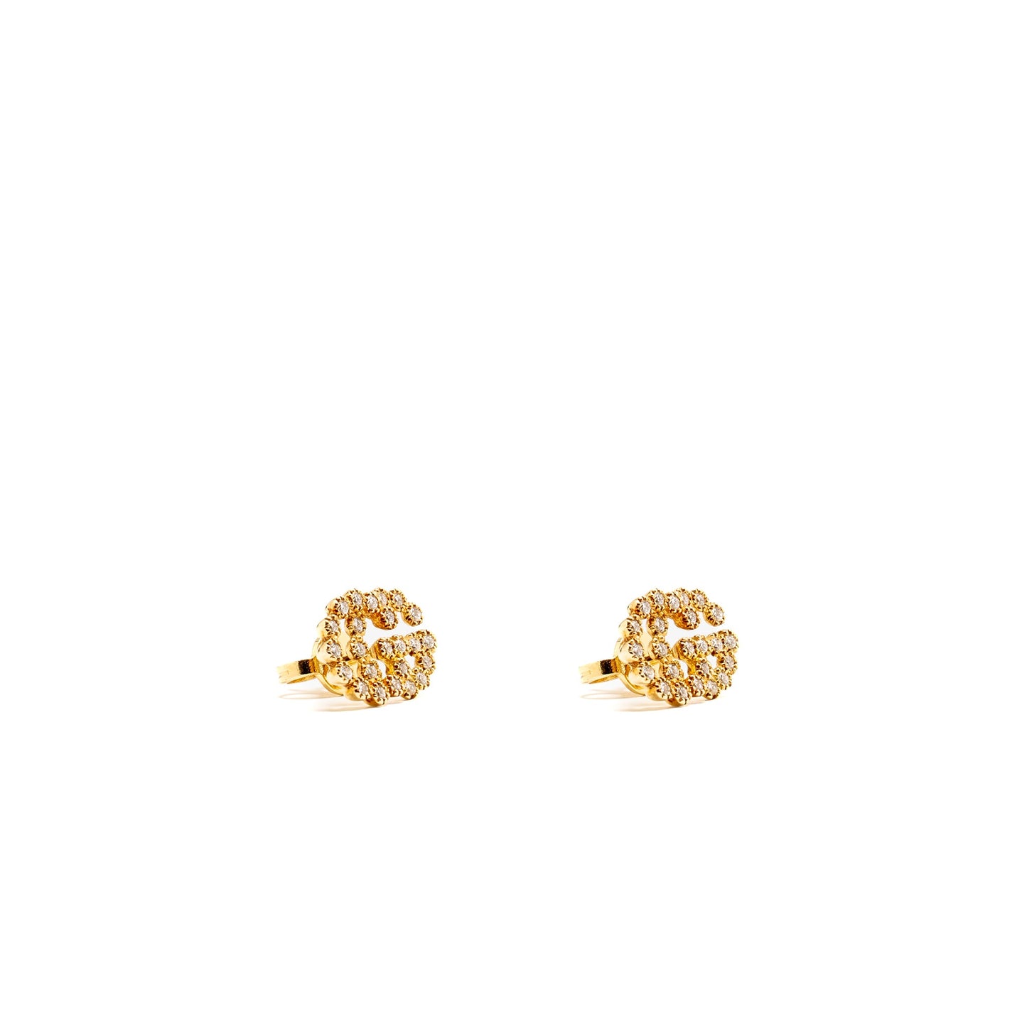 Gucci GG running studs 18K yellow gold with diamonds