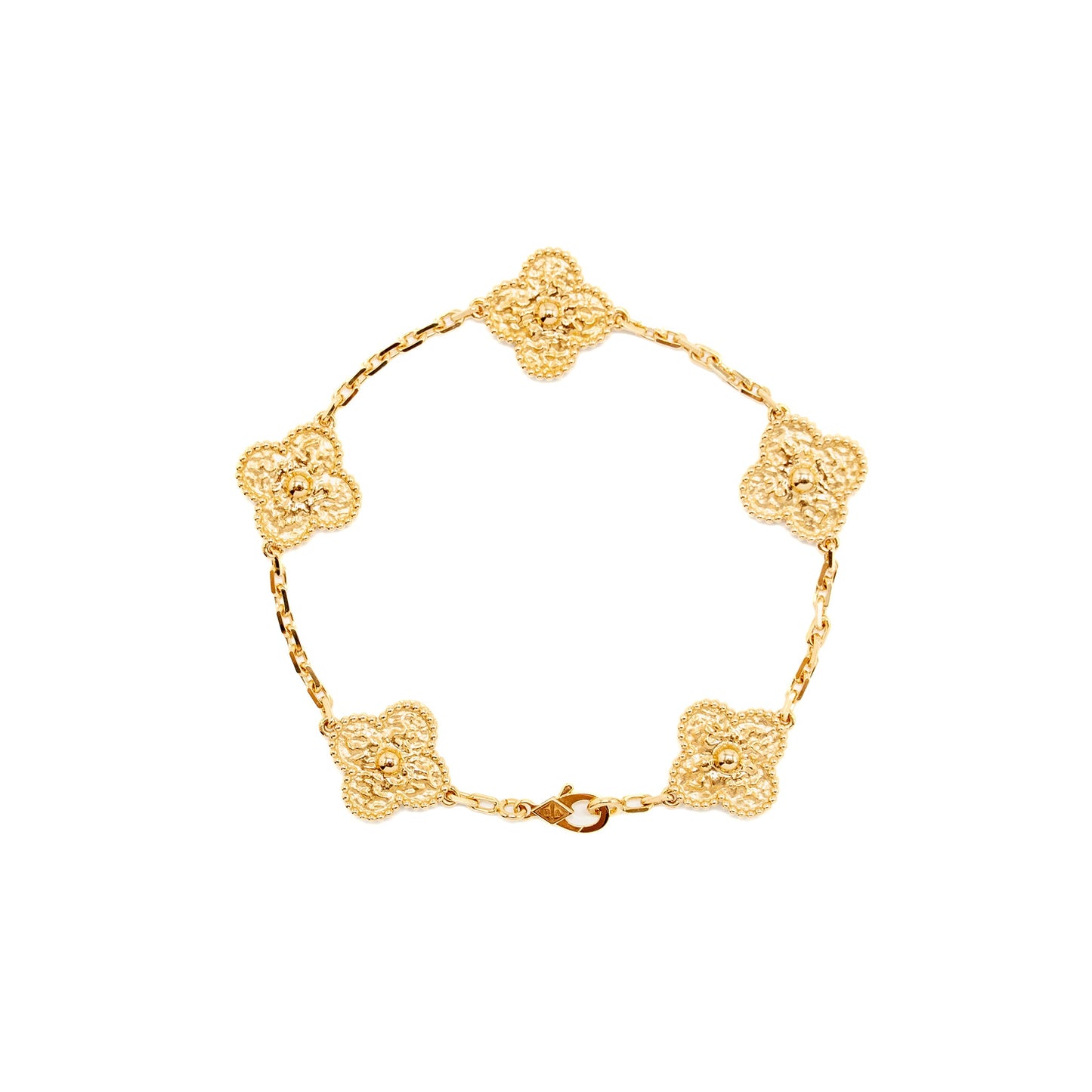 Van Cleef & Arpels Vintage Alhambra Bracelet 5 Motifs Yellow Gold