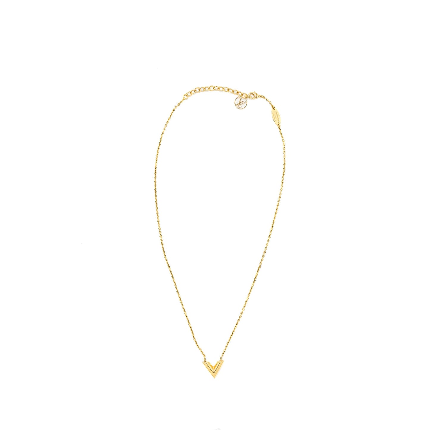 Louis Vuitton Essential V Necklace Gold Tone