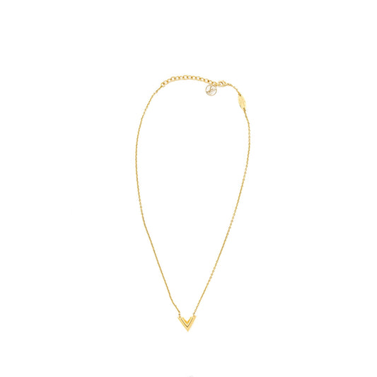 Louis Vuitton Essential V Necklace Gold Tone