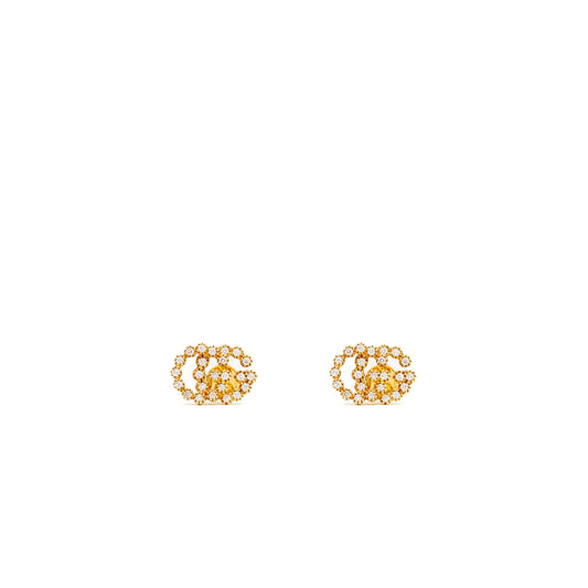 Gucci GG running studs 18K yellow gold with diamonds
