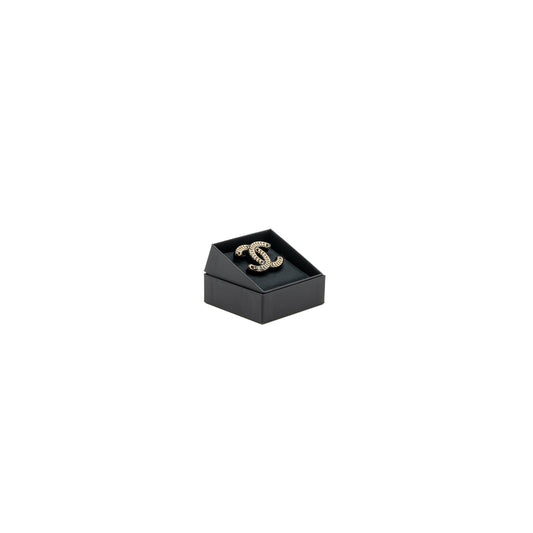 Chanel CC logo Brooch Acrylic Black LGHW