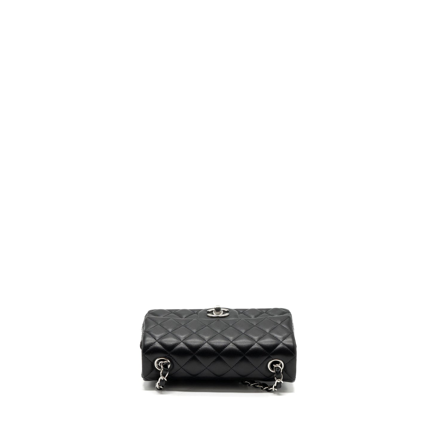 Chanel mini rectangular flap bag lambskin black SHW (MICrochip)