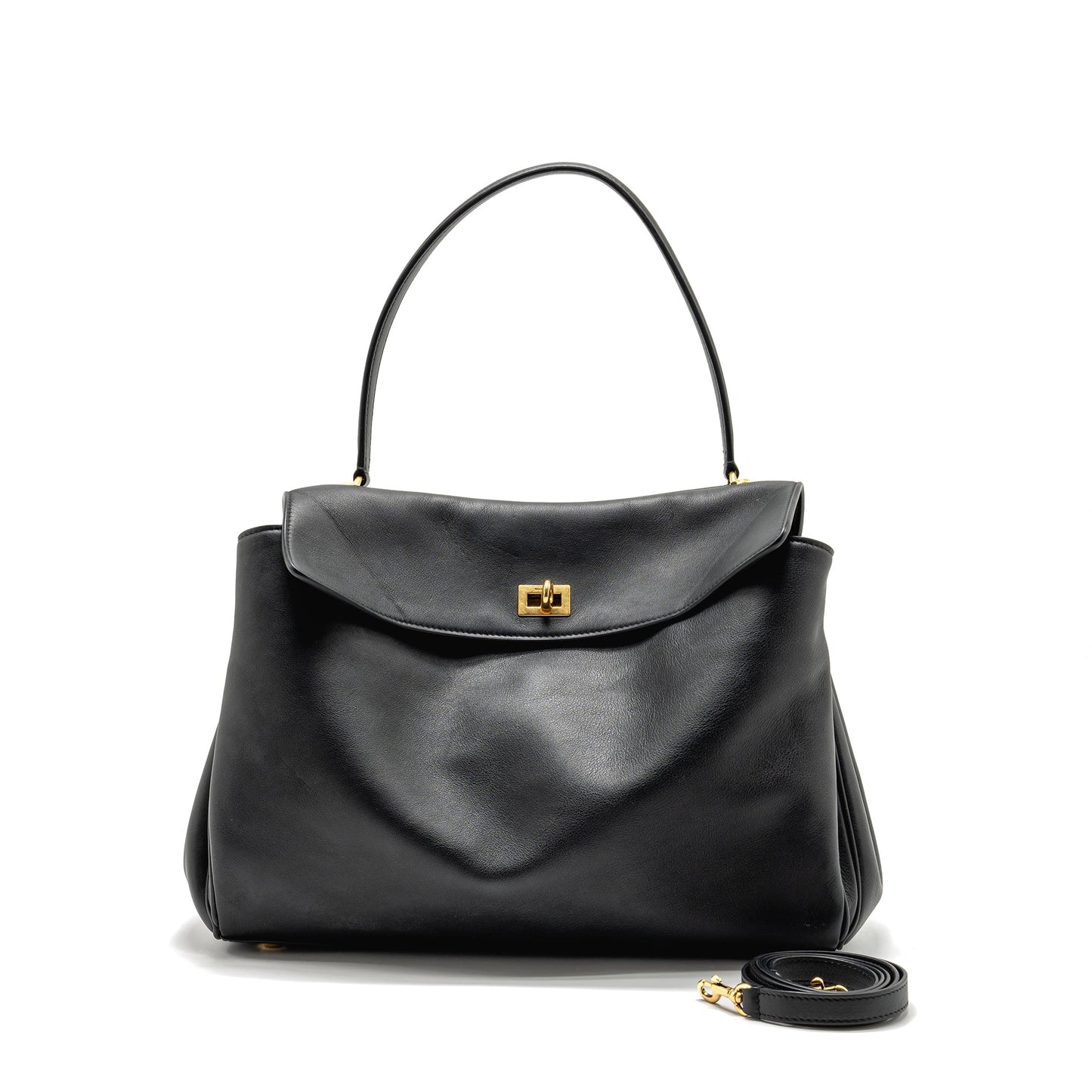 Balenciaga Medium Rodeo Handbag Smooth Calfskin Black GHW