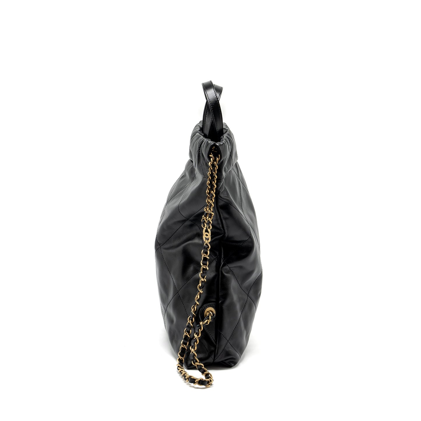 Chanel 22 Backpack Shiny Calfskin  Black GHW (Microchip)