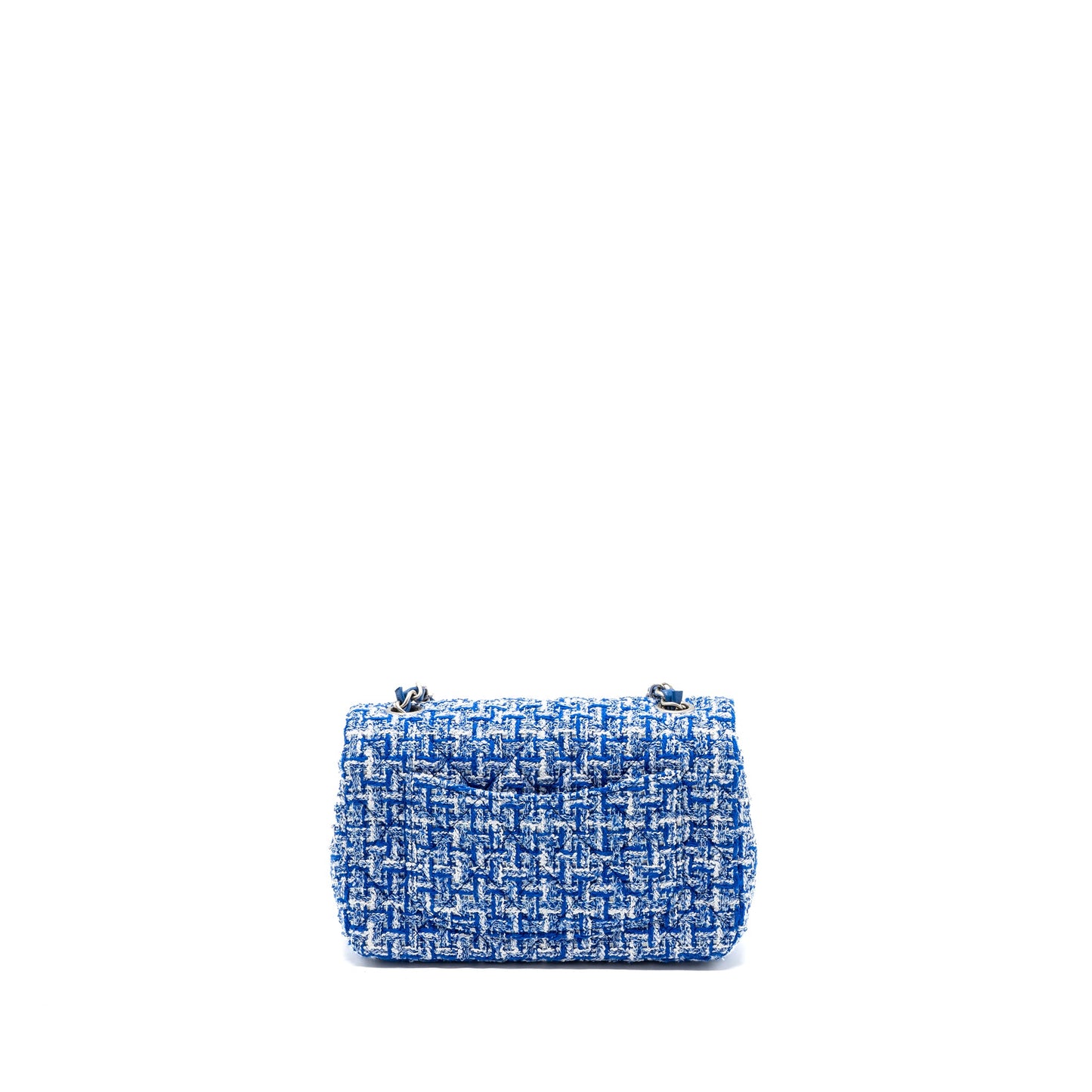 Chanel mini rectangular flap tweed blue / multicolour SHW (Microchip)