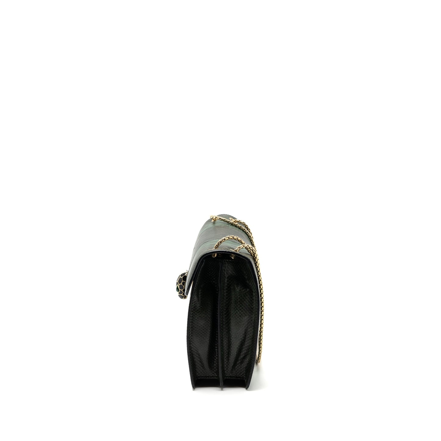 Bvlgari Serpenti Forever Flap Bag Shiny Karung Glacier Green LGHW
