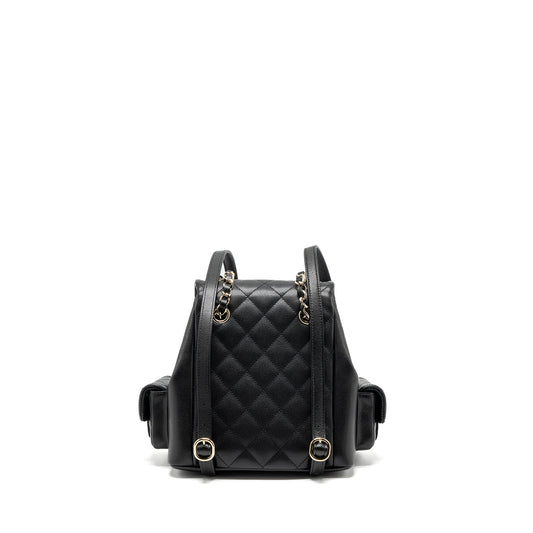 Chanel 23k triple pocket backpack caviar black LGHW (microchip)