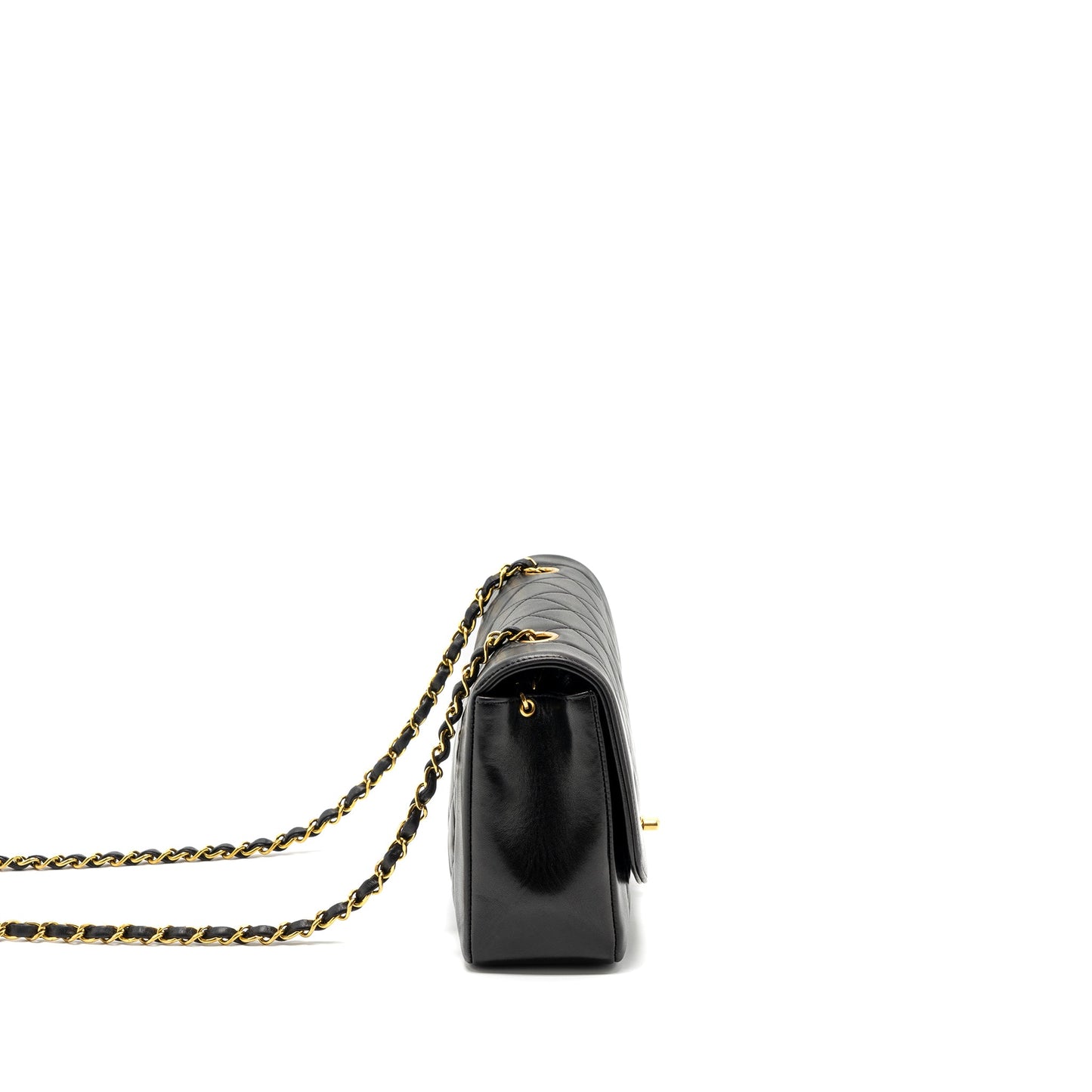 Chanel Vintage Diana Flap Bag Lambskin Black GHW