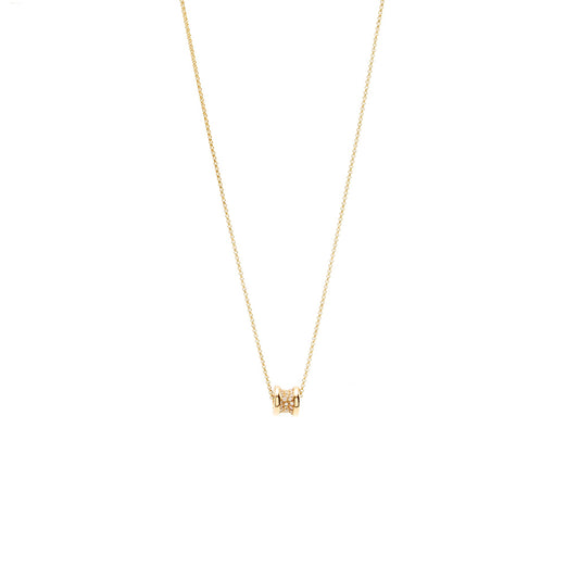 Bvlgari Mini B Zero Necklace Rose Gold Paved Diamonds
