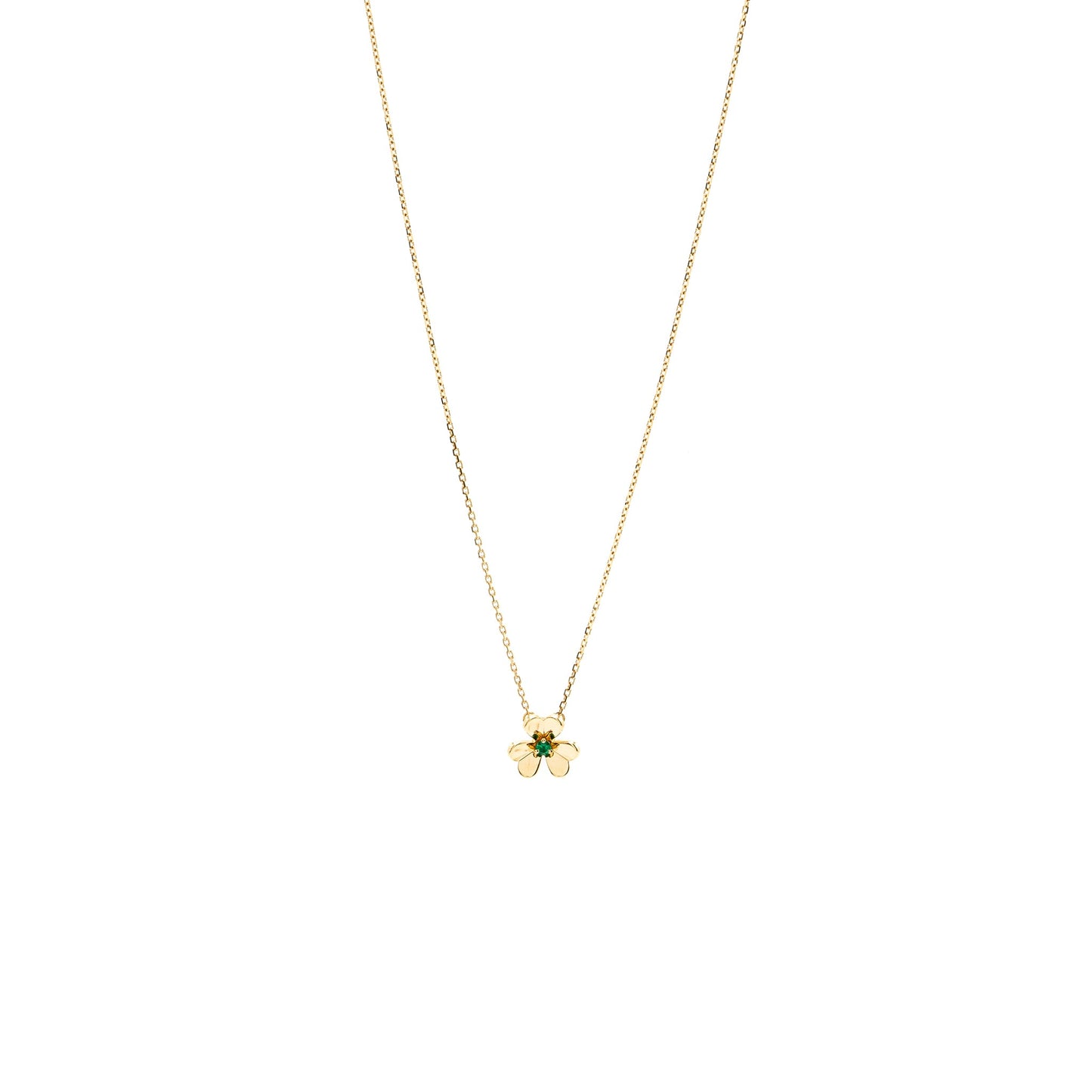 Van Cleef & Arpels Frivole Pendant, Mini Model Emerald Yellow Gold