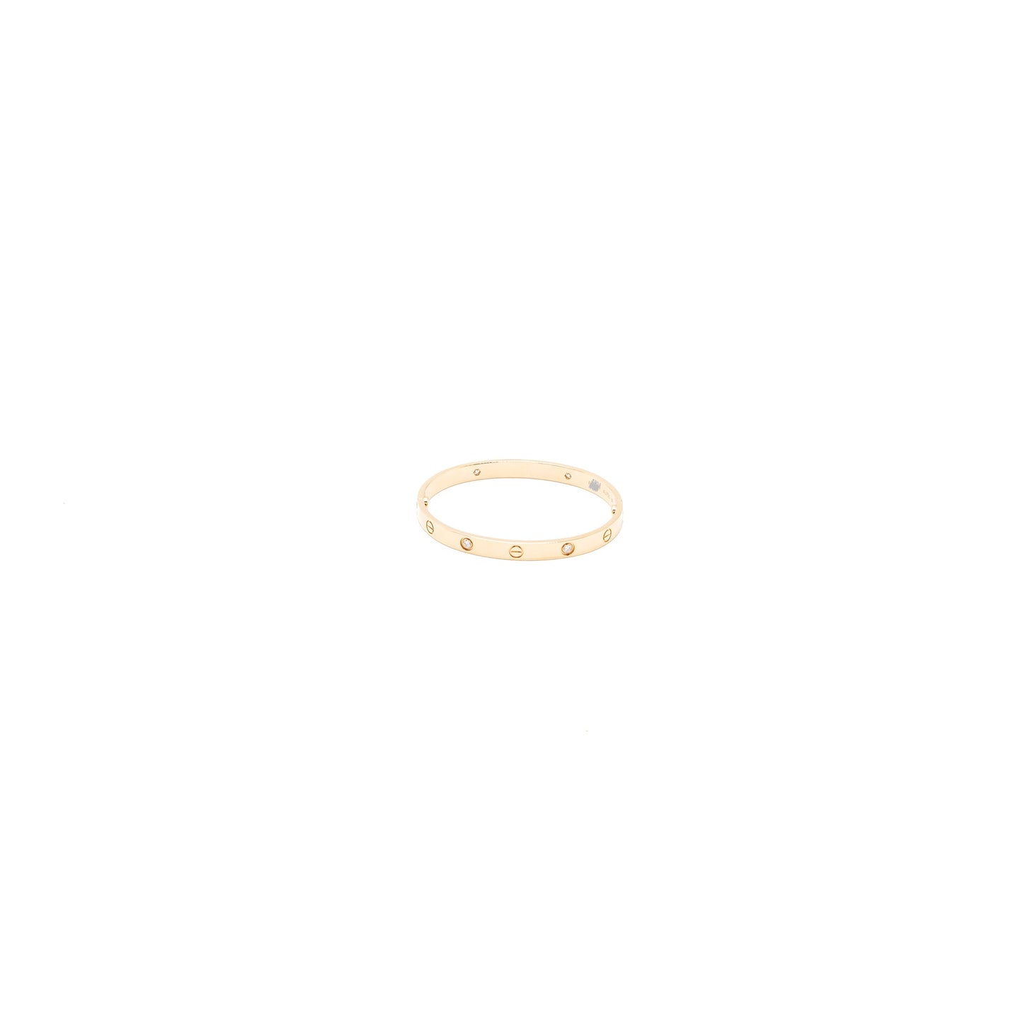 Cartier Size 18 Love Bracelet Rose Gold 4 Diamonds