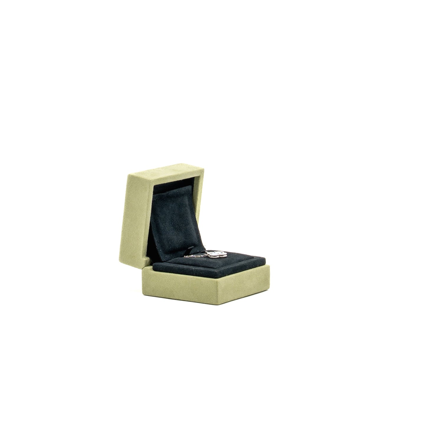 Van Cleef & Arpels Vintage Alhambra Pendant White Gold, Chalcedony
