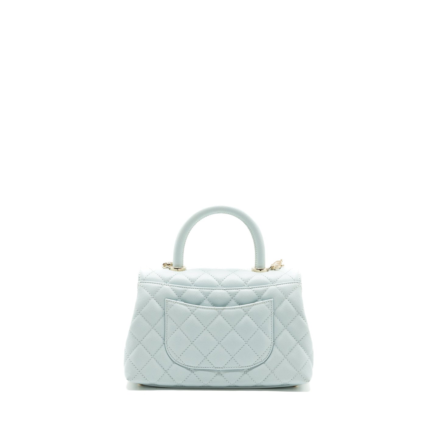 Chanel small coco handle caviar light blue LGHW (microchip)