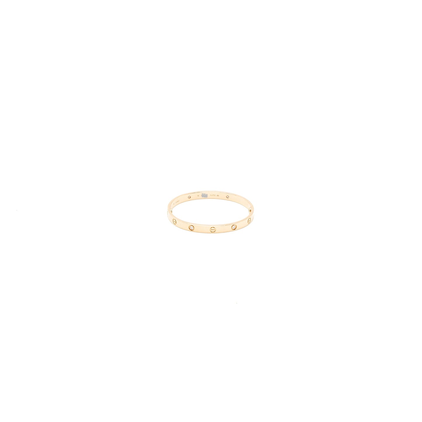 Cartier Size 18 Love Bracelet Rose Gold 4 Diamonds