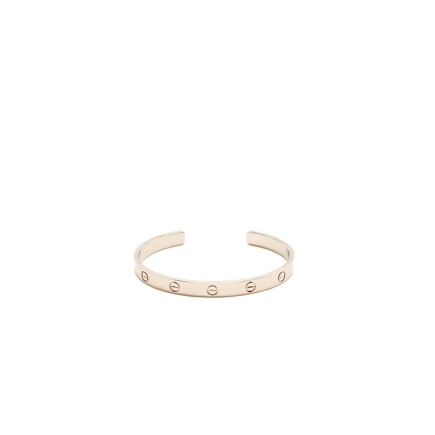 Cartier Size 18 Love Open Bracelet Classic Model, White Gold