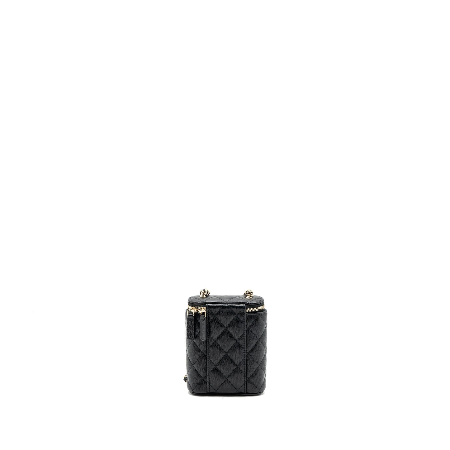 Chanel Vanity Case with Detail CC logo on Chain Caviar Black LGHW