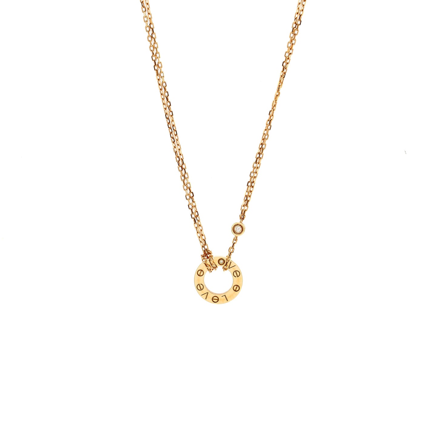 Cartier love pendant 2 diamonds rose gold