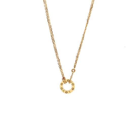 Cartier love pendant 2 diamonds rose gold