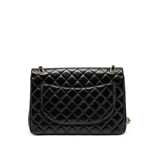 Chanel Maxi Classic Single Flap Bag Lambskin Black GHW