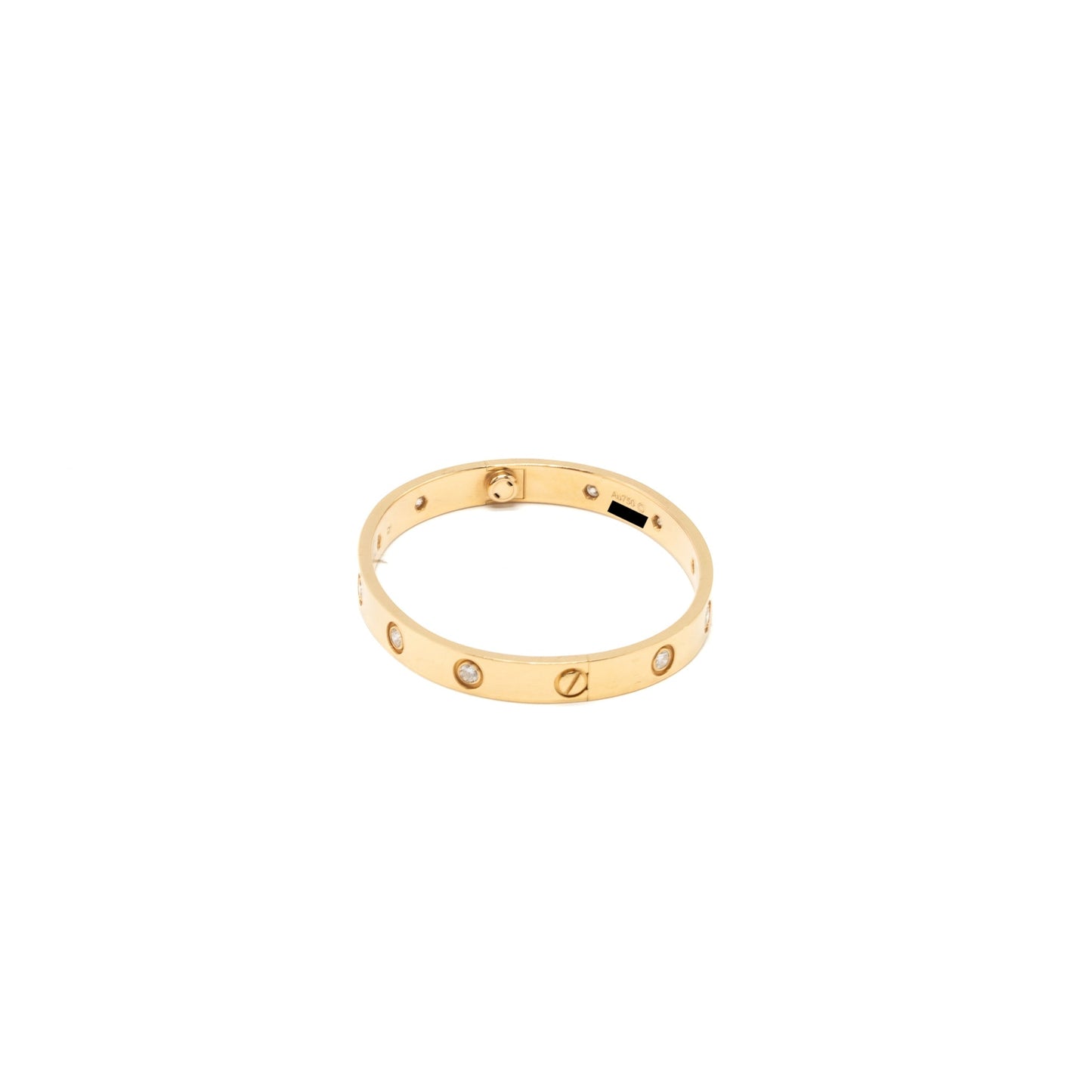 Cartier Size 16 Love Bracelet Rose Gold 10 Diamonds