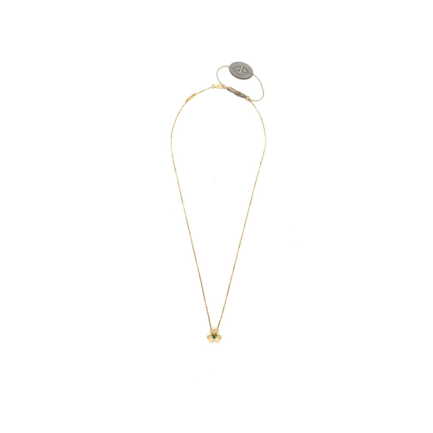 Van Cleef & Arpels Frivole Pendant, Mini Model Emerald Yellow Gold