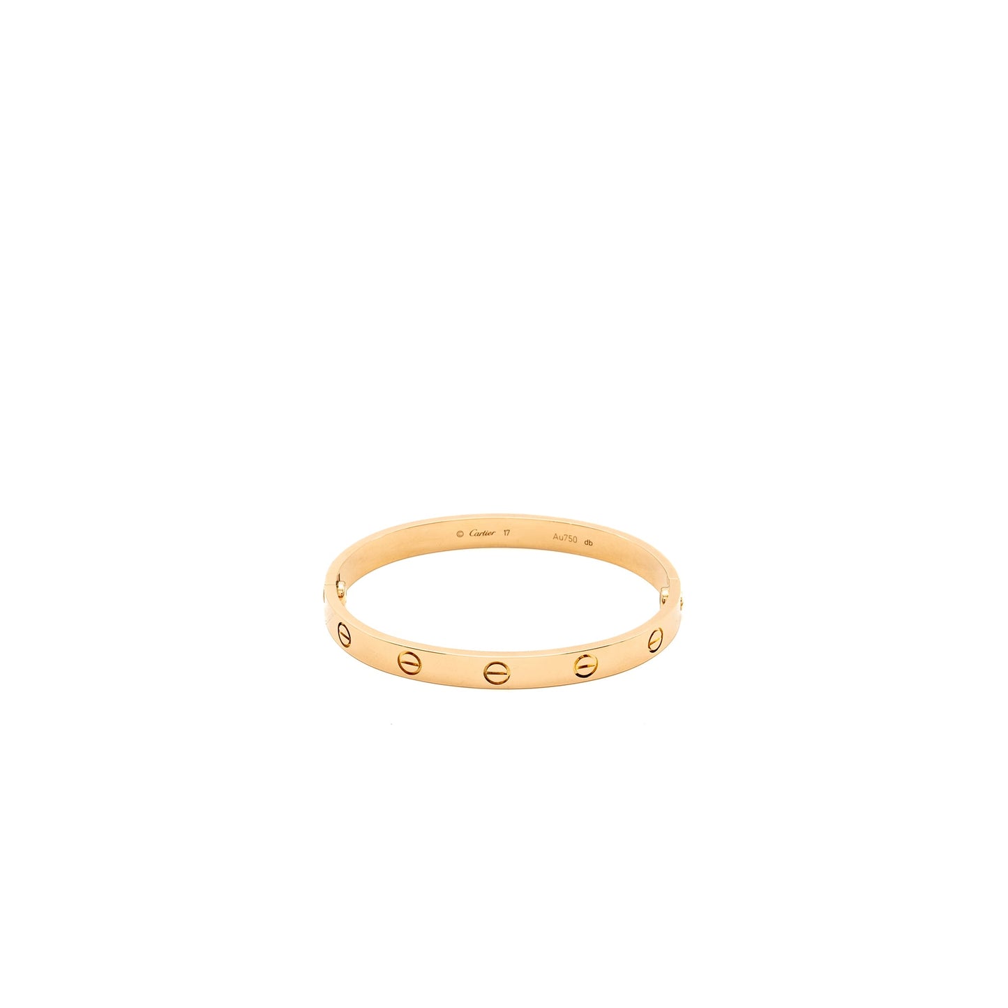 Cartier Size 17 Love Bracelet Rose Gold