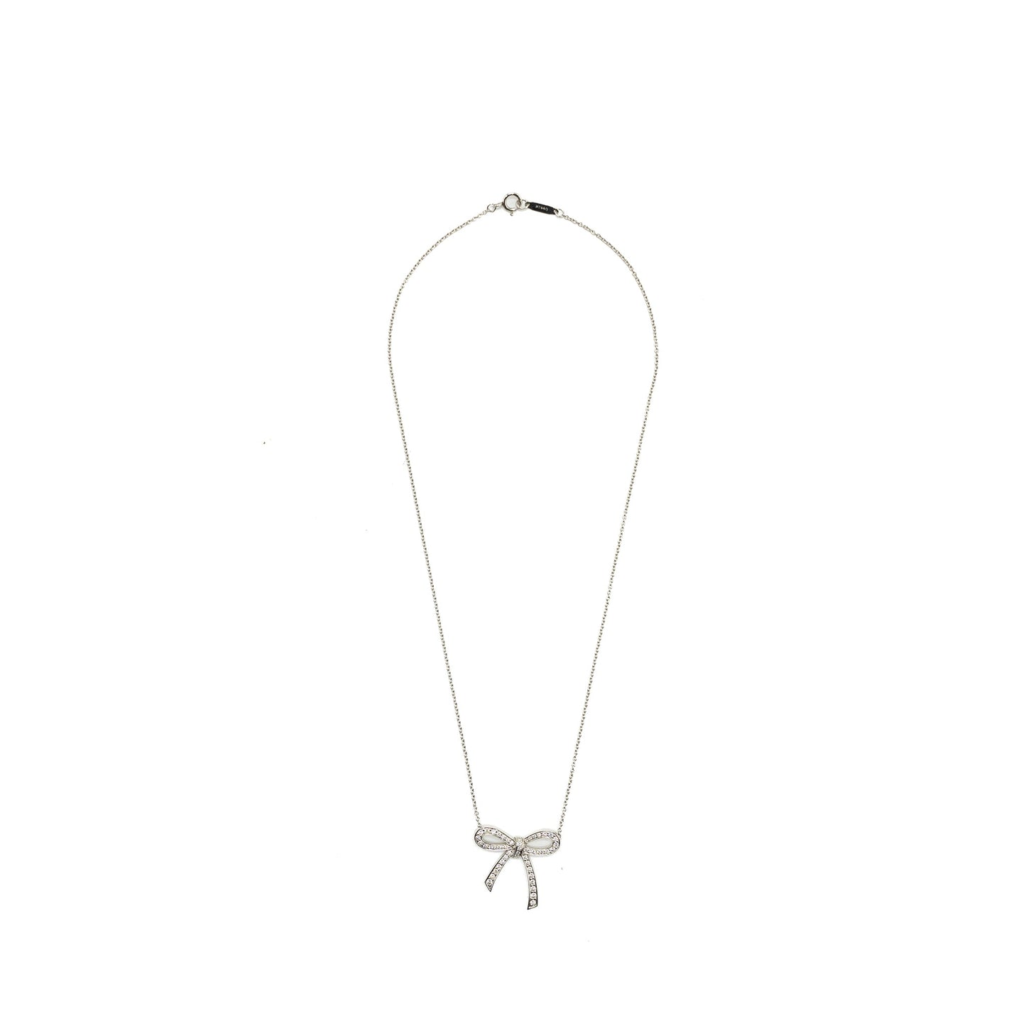 Tiffany Bow Pendant Platinum, Diamonds