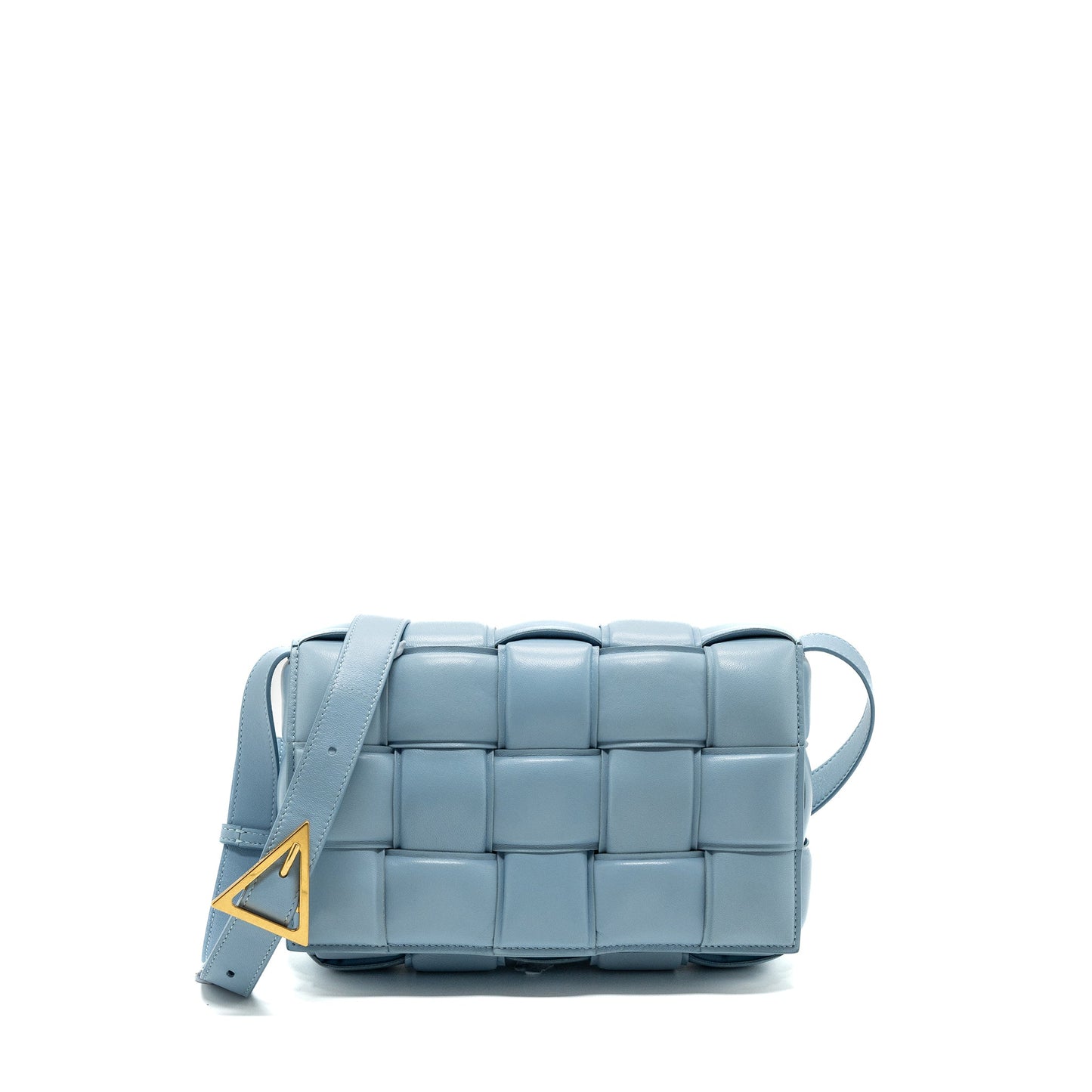 Bottega Veneta Padded cassette bag lambskin light blue GHW