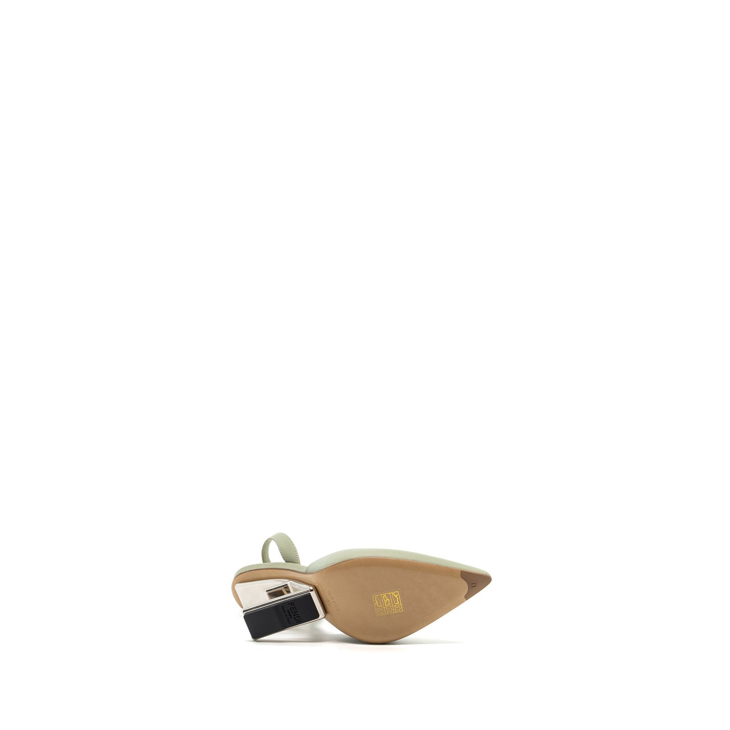 Fendi size 35 fendi first high-heeled slingbacks leather green SHW