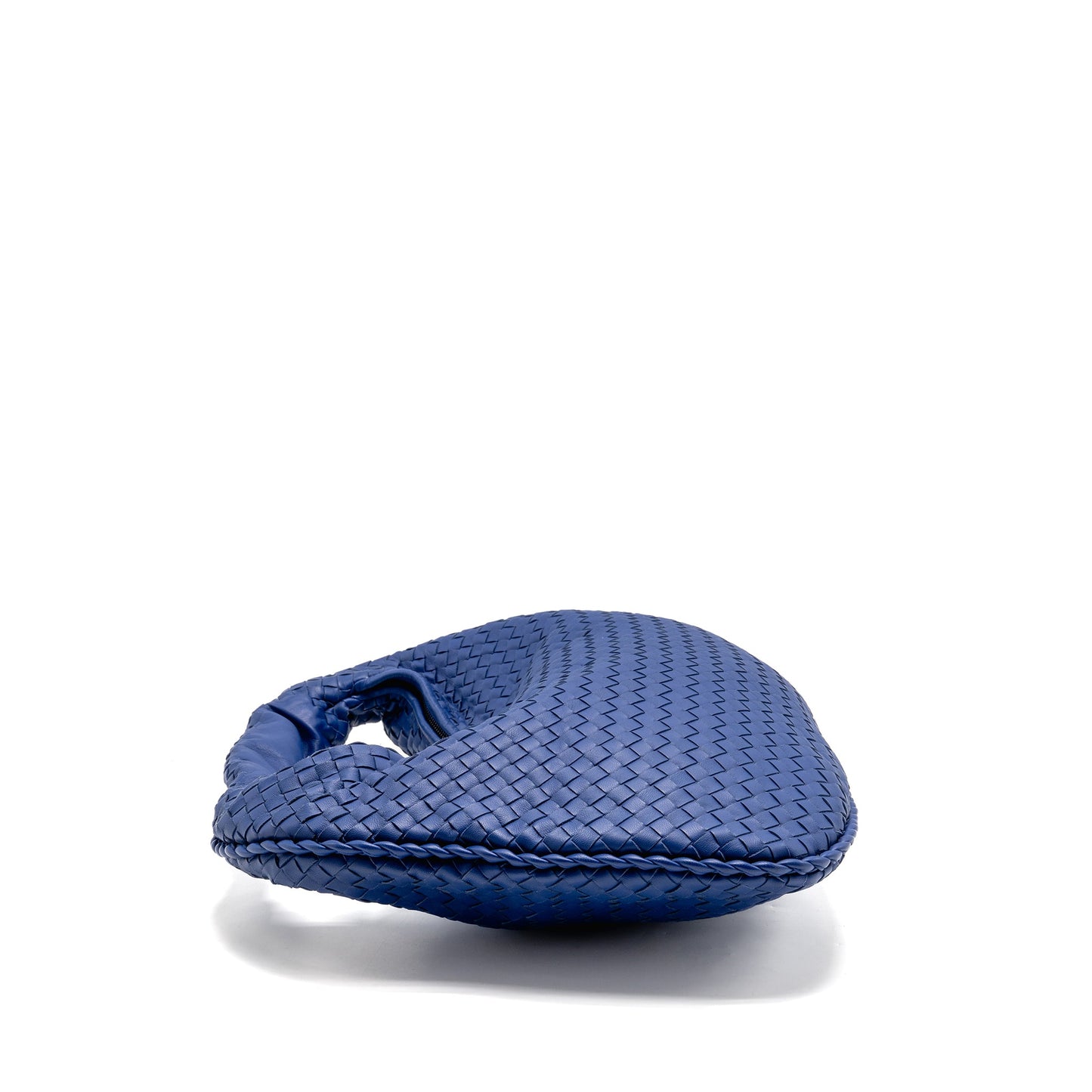 Bottega Veneta Intercciato Hobo Bag Lambskin Dark Blue SHW